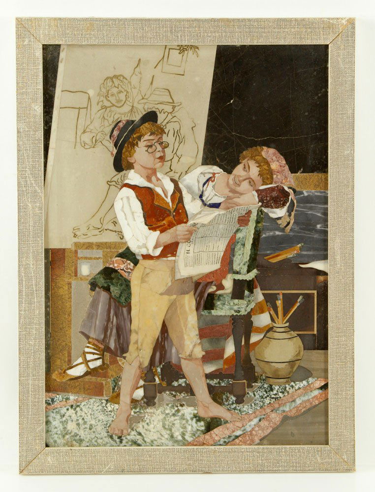 19th C. Italian Micromosaic Marble Plaque (1 of 4)