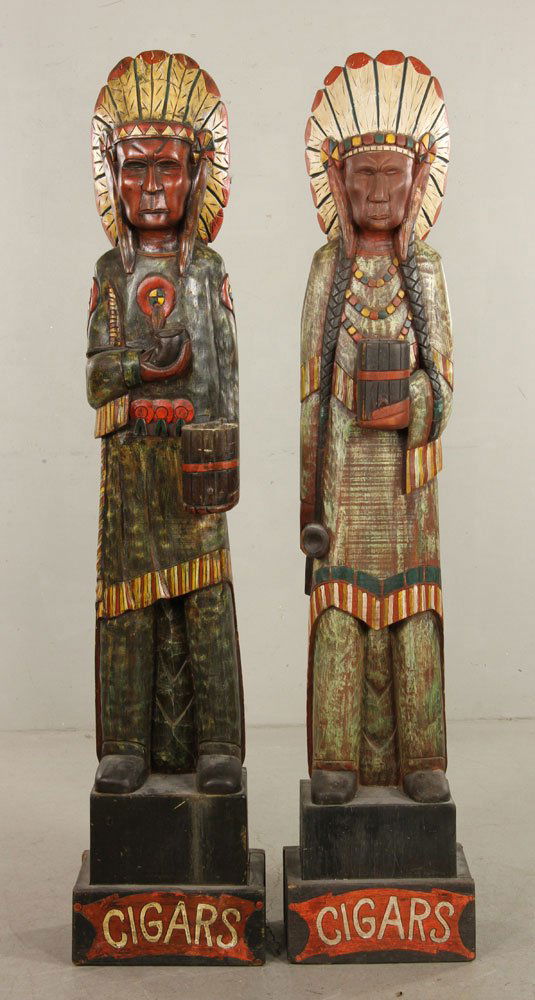 Pr. Cigar Store Indian Figure Statues (1 of 6)