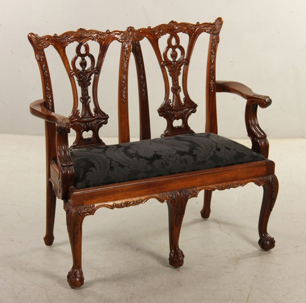 Chippendale Mahogany Diminutive Settee (1 of 4)
