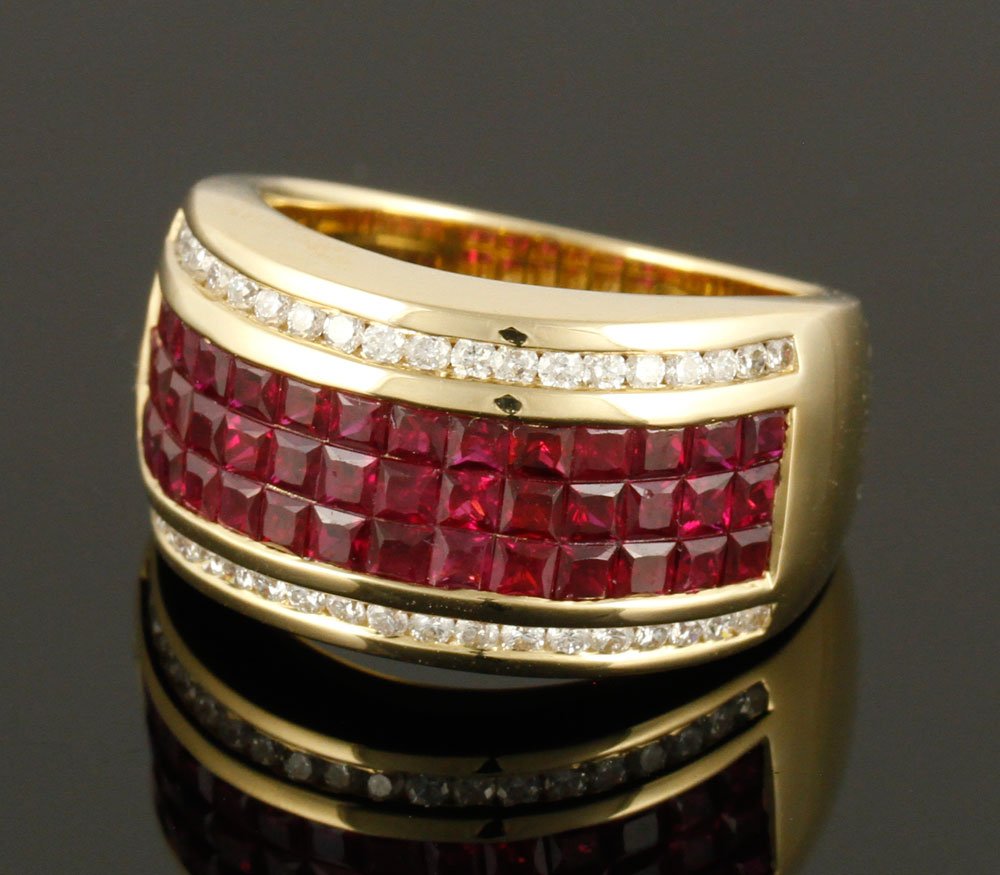 14K White Gold, Diamond and Ruby Ring (1 of 4)