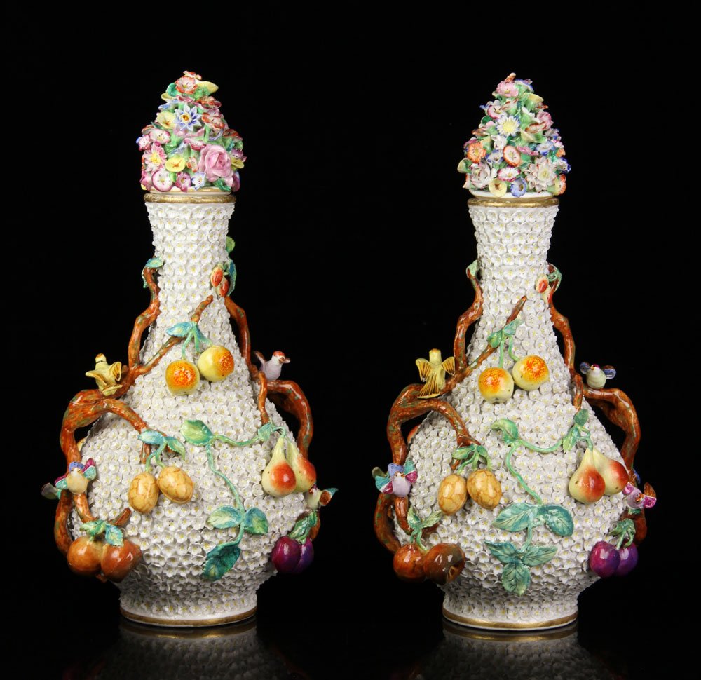 Pr. 19th C. Meissen Snowball Covered Vases (1 of 8)