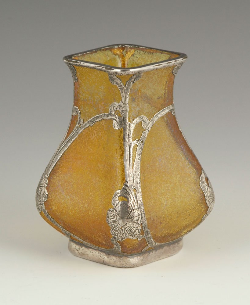 Loetz Sterling Overlay Glass Vase (1 of 4)