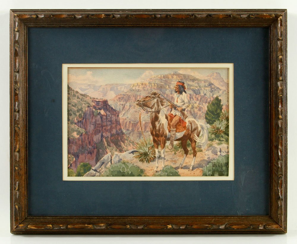 Phillips, "Riding the Rim," Watercolor (1 of 4)