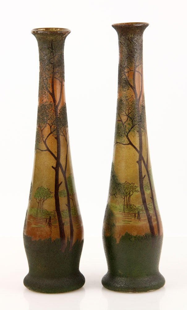 Pr. Art Glass Vases (1 of 5)