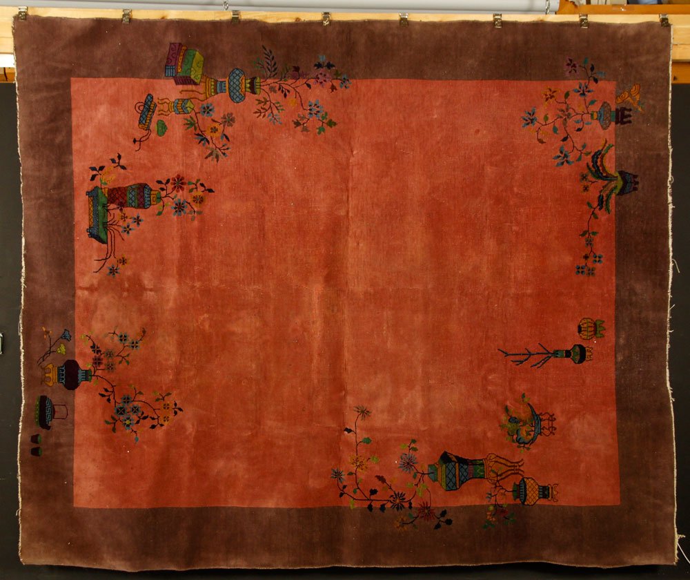 Antique Chinese Rug: Antique Chinese rug, 6'1" x 3'2". Provenance: from a California collection.