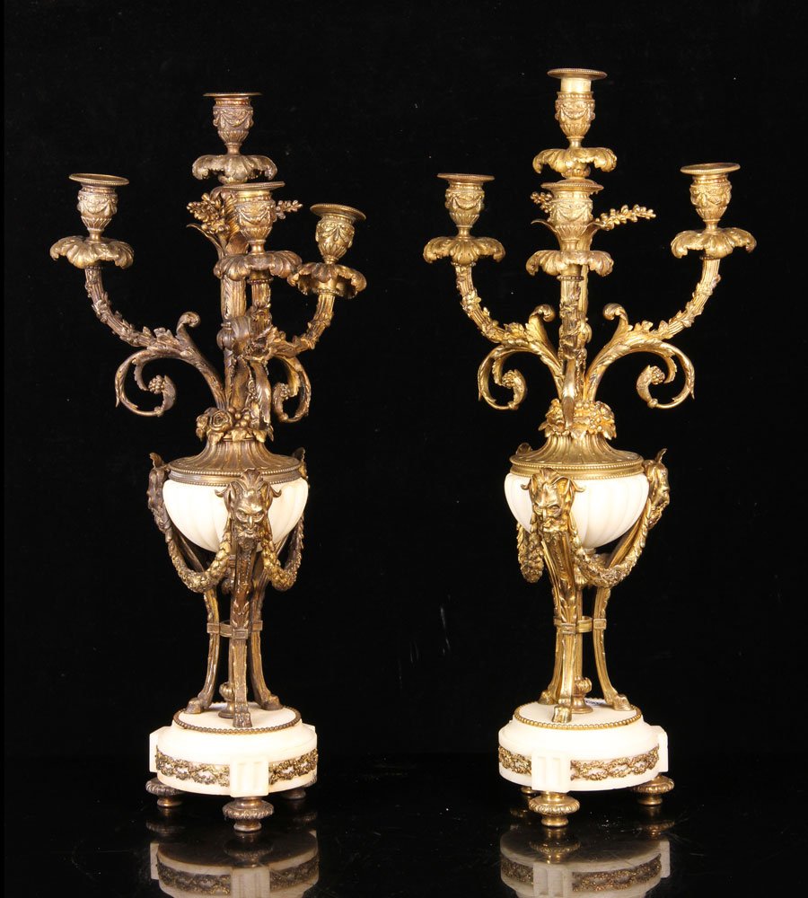 19th C. French Gilt Bronze Candelabras (1 of 6)
