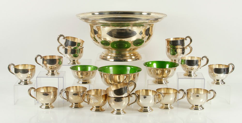 Silver Plate Punch Bowl Set (1 of 5)