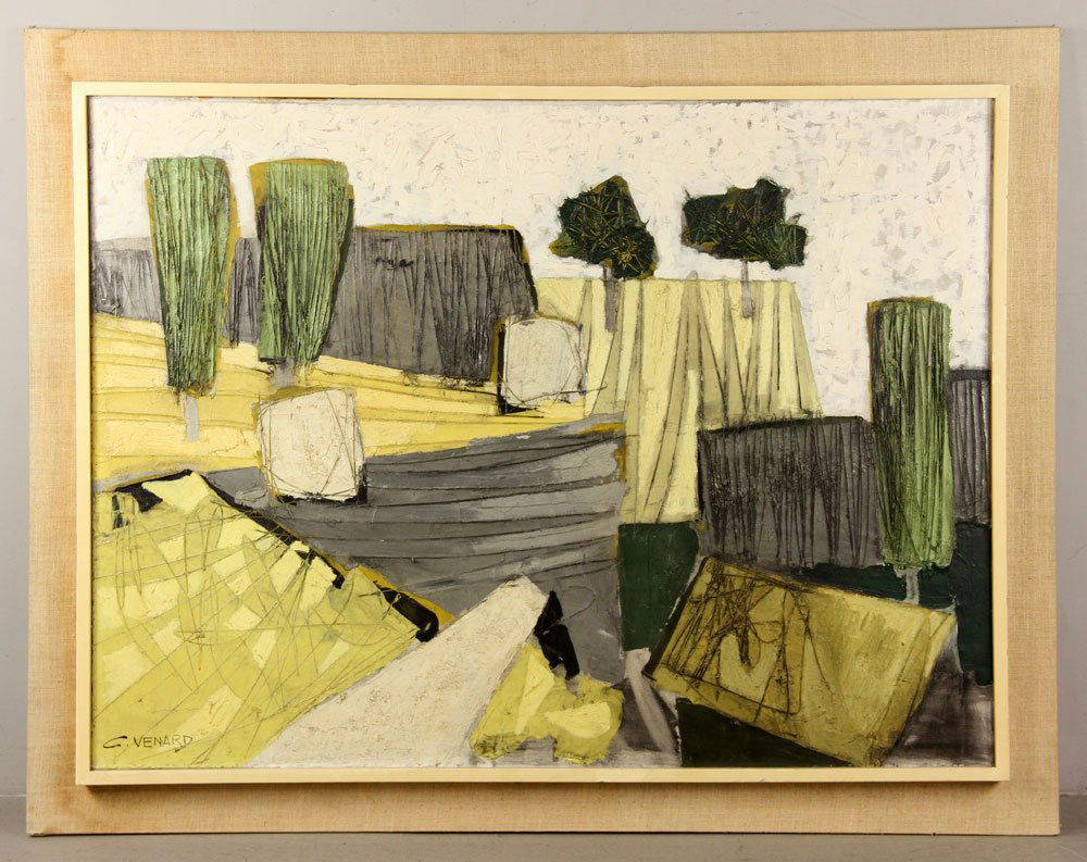 Venard, Abstract Landscape, Oil on Canvas (1 of 10)