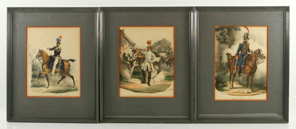 Three 19th C. French Hand Colored Prints (1 of 6)