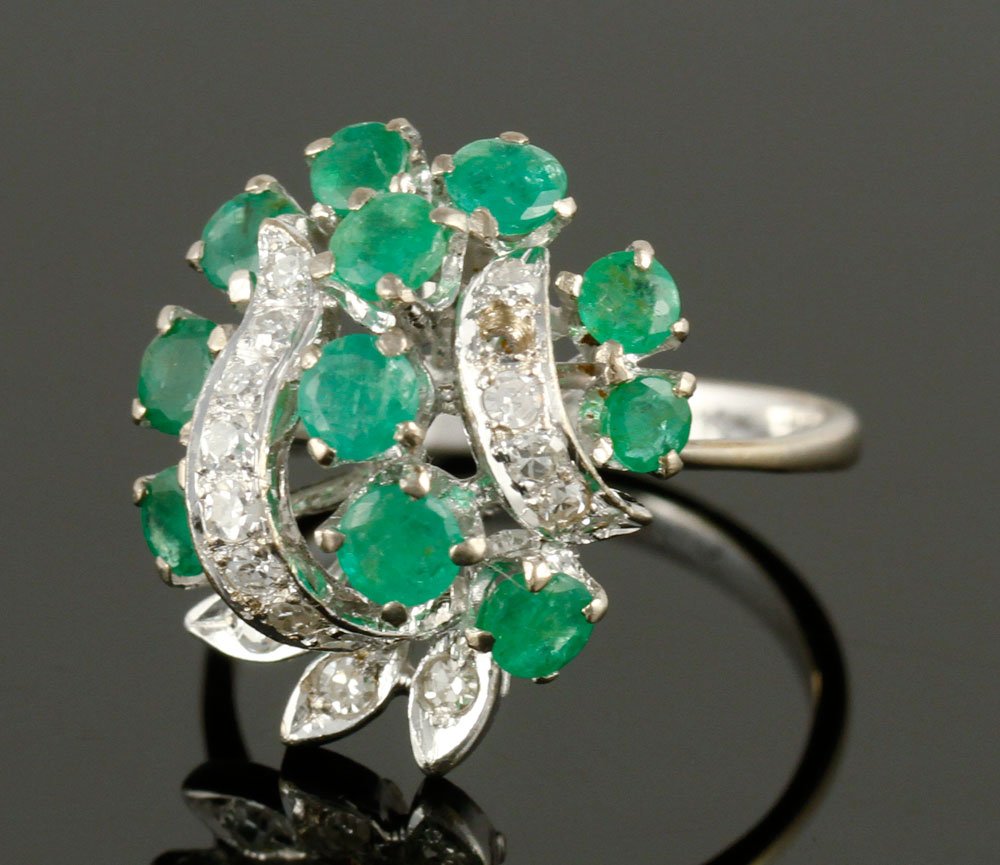 14K Gold, Diamond and Emerald Ring (1 of 4)