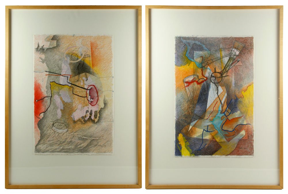Rohm, Two Gouache and Pastel Works (1 of 7)