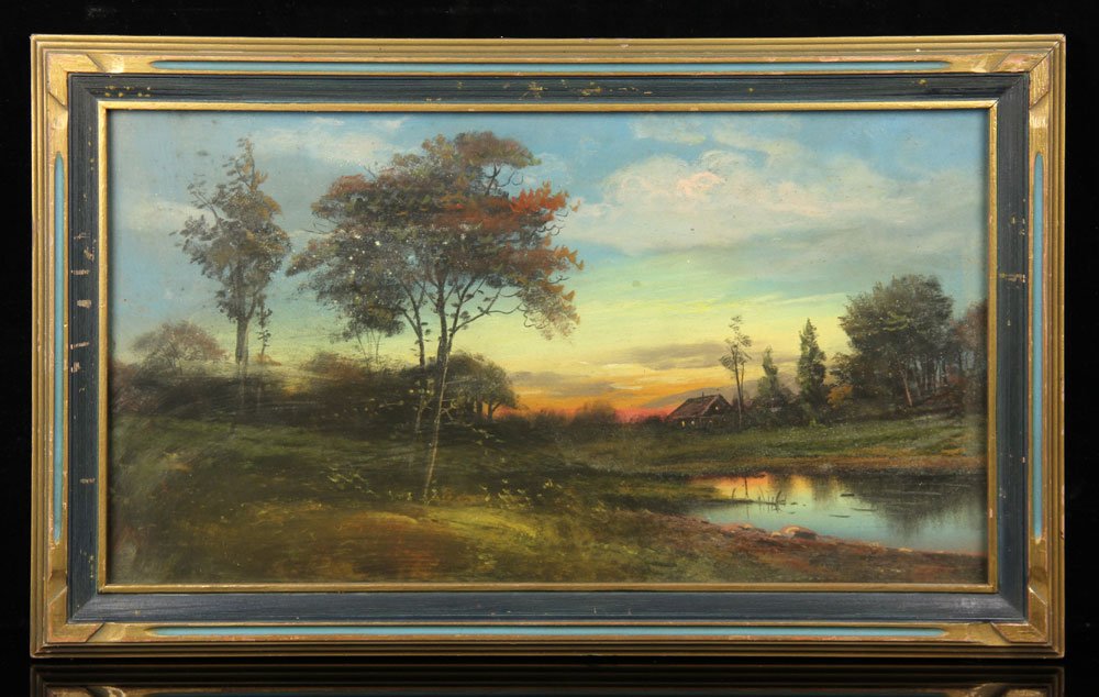 American School, Sunset Landscape, Pastel (1 of 4)