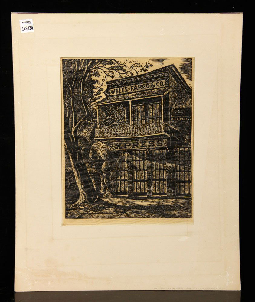 Surendorf, "Wells Fargo Building," Woodblock (1 of 5)