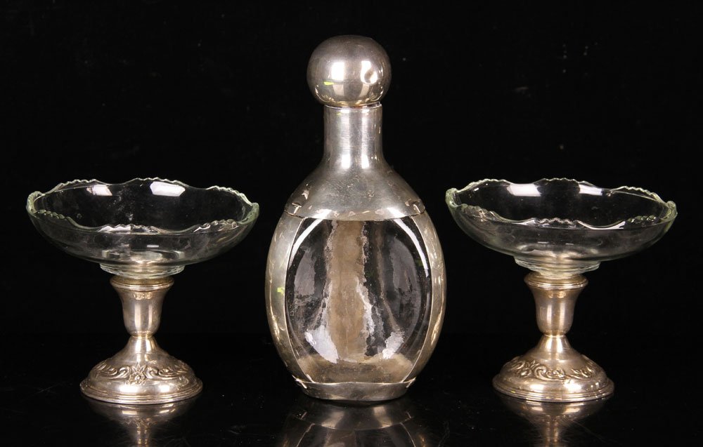 Pr. Reed & Barton Compotes and Mexican Sterling Decante (1 of 4)