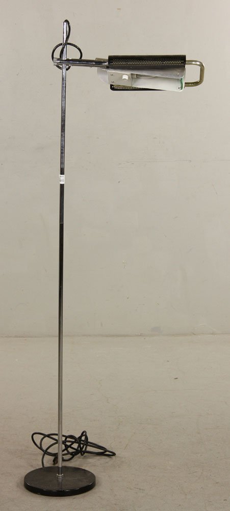 Contemporary Chrome and Enamel Floor Lamp (1 of 4)