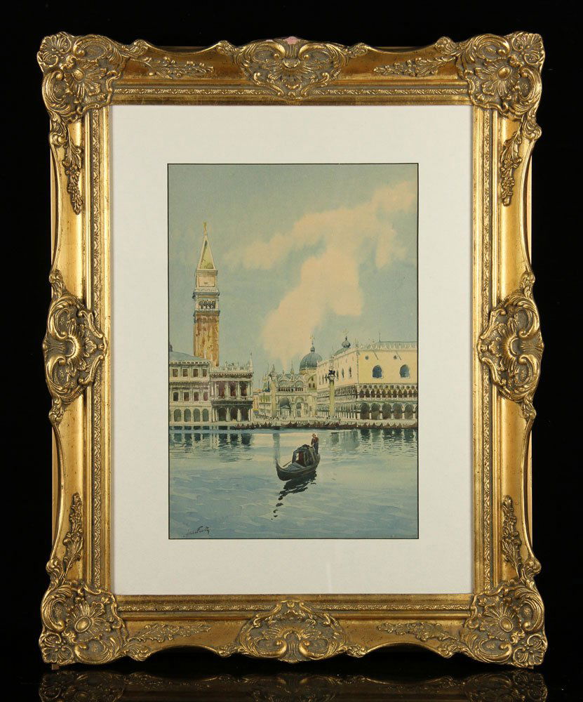 Italian School, St. Mark's Basilica, Watercolor (1 of 5)