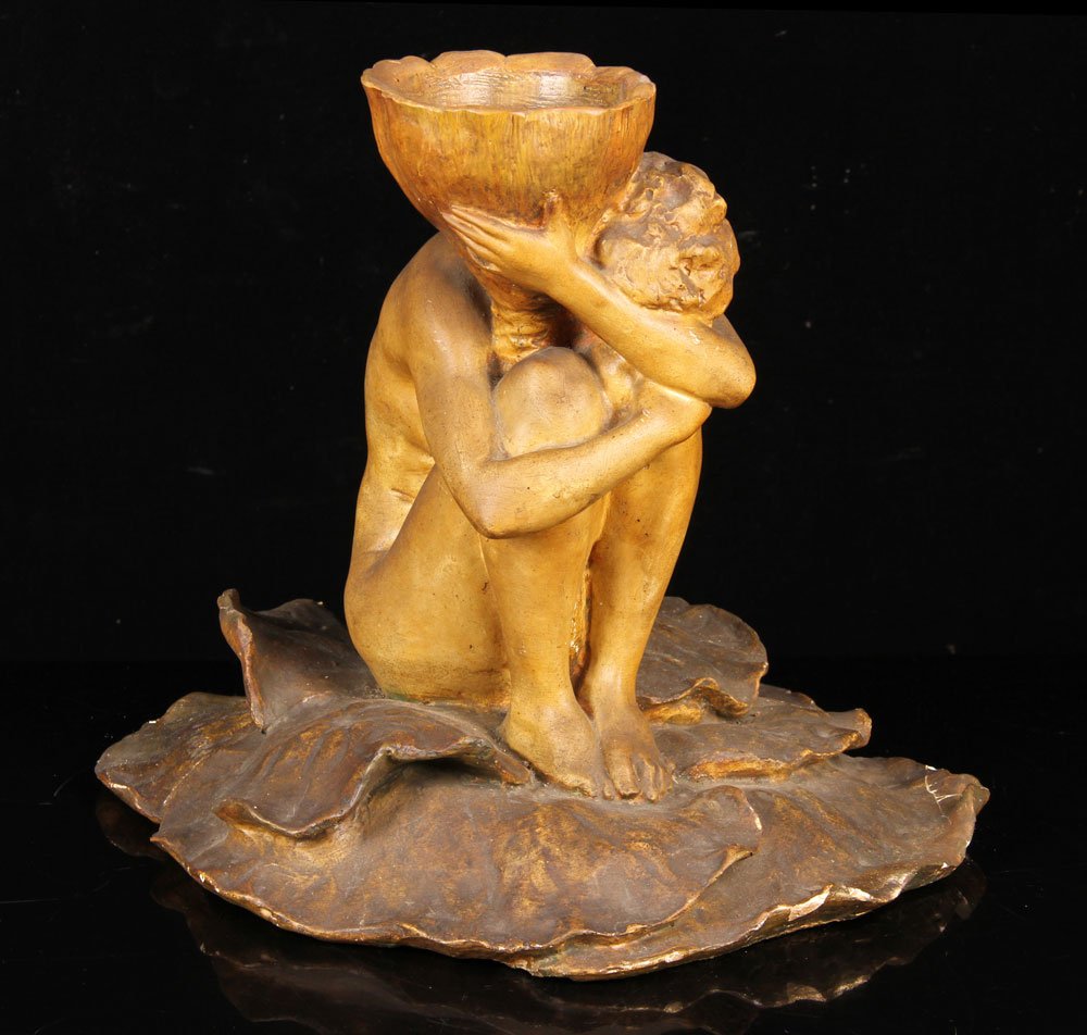 Seated Nude, Plaster: Plaster cast of a seated nude, signed "Enid Yandell," 13 1/2" h x 15" w. Provenance: From the estate of the late Harry Reed Everson, an avid collector from Marblehead, Massachusetts.