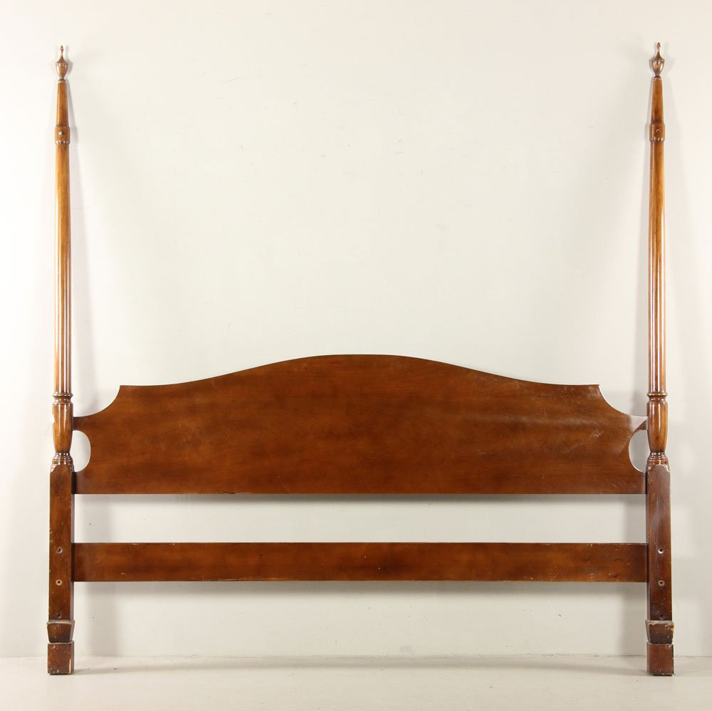 Kittinger Mahogany Headboard: Kittinger headboard, mahogany, 80" h x 78" w. Provenance: From a Massachusetts estate.