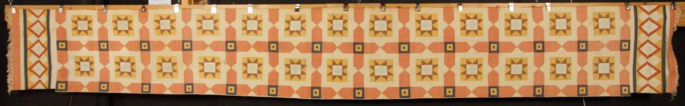 Dhurrie Runner: Dhurrie runner, Indian, 2' 5" x 18' 7". Provenance: From the collection of interior designer Thomas Britt.