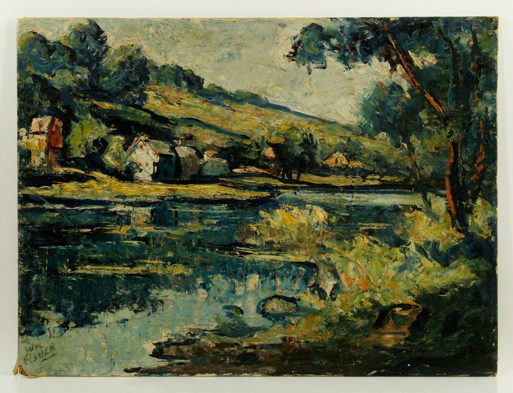 Fisher, Cottage Scene, Oil on Canvas Board (1 of 5)