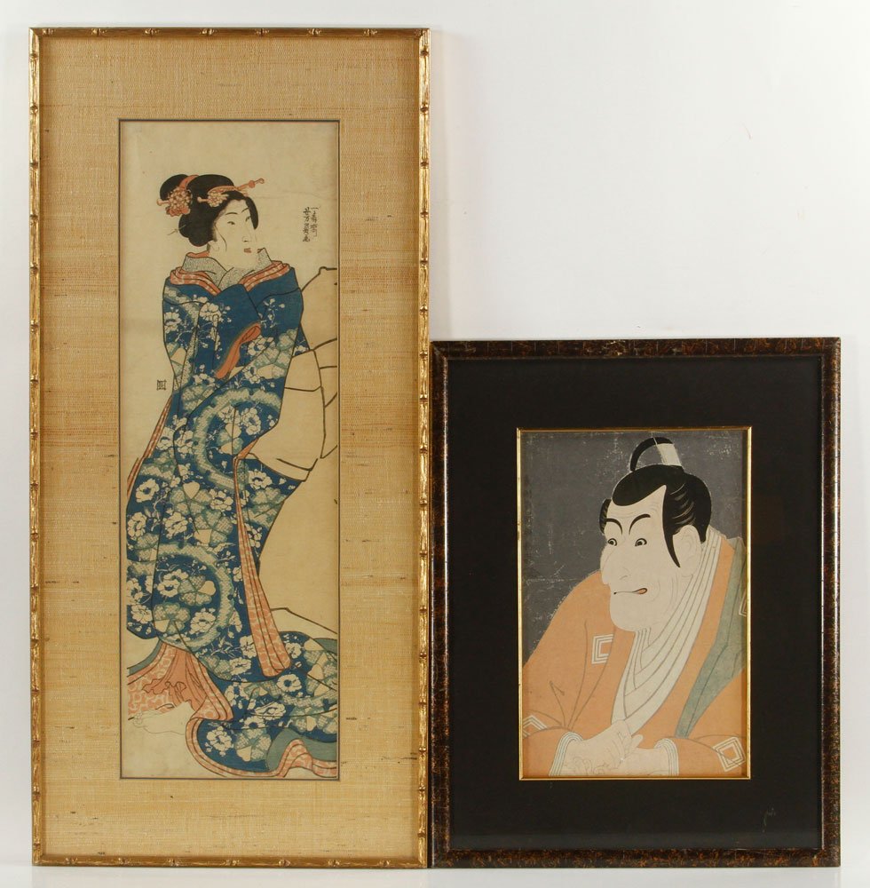 Two Japanese Wood Block Prints (1 of 3)
