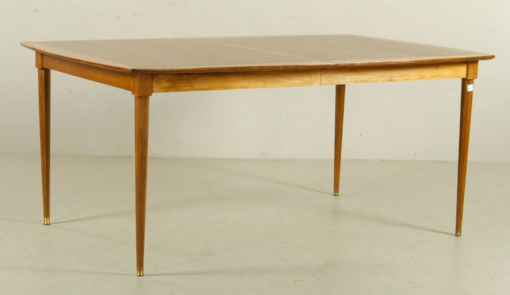 John Stuart Style Dining Table: John Stuart style dining table, 29" h x 66" w x 44" d. Provenance: From a Massachusetts collection.