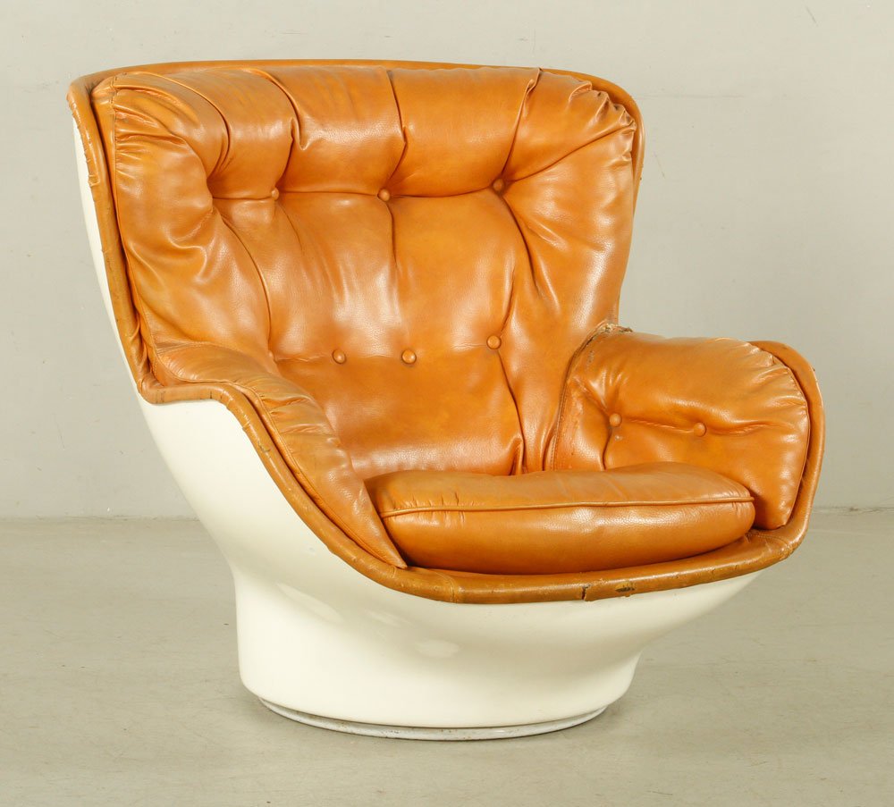 Joe Colombo Chair: Joe Colombo chair, 34 1/2" h x 37" w x 36 1/2" d. Provenance: From a Massachusetts collection.