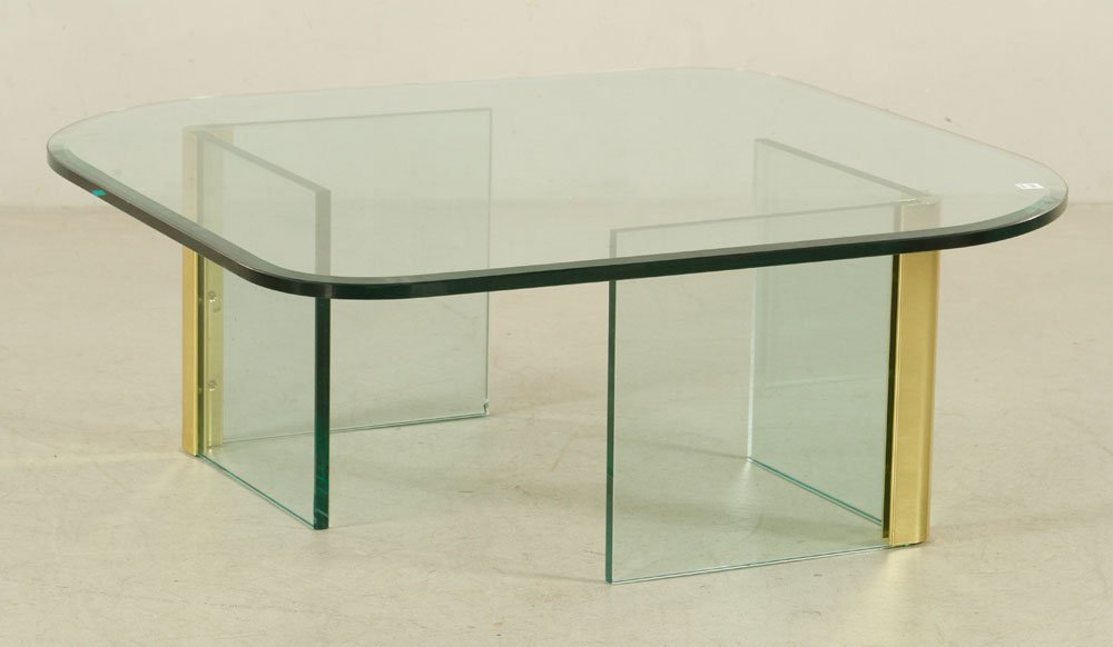 Leon Rosen for Pace Coffee Table: Leon Rosen for Pace coffee table, 15 1/2" h x 42" w x 42" d. Provenance: From a Massachusetts collection.