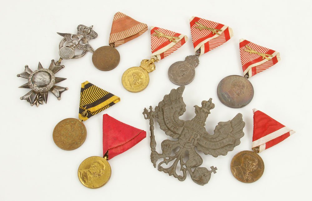 Lot of WWI German Military Medals: Lot of WWI German military medals. Provenance: From the estate of film, television and stage performer Raymond Kyle-Koscuik. Originally from New York, Kyle settled in West Hollywood, California during