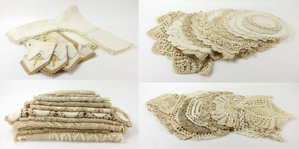 Lot of Linens: Lot of linens, in various sizes. Provenance: From a Massachusetts estate.