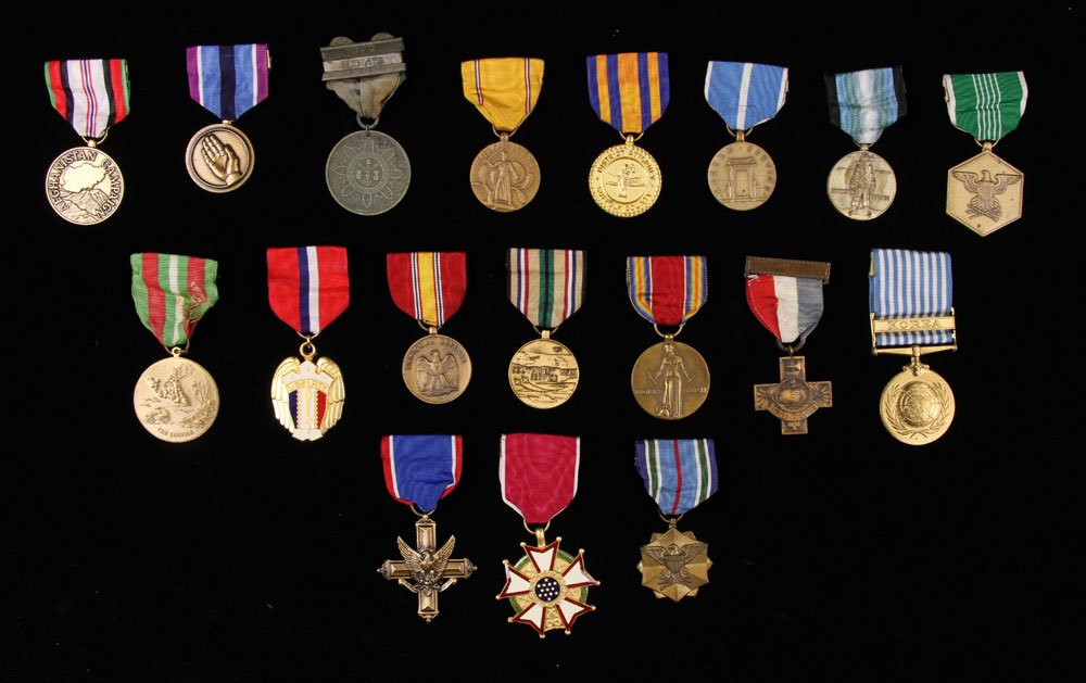 Lot of Military Medals: Lot of military medals. Provenance: From the estate of film, television and stage performer Raymond Kyle-Koscuik. Originally from New York, Kyle settled in West Hollywood, California during the early