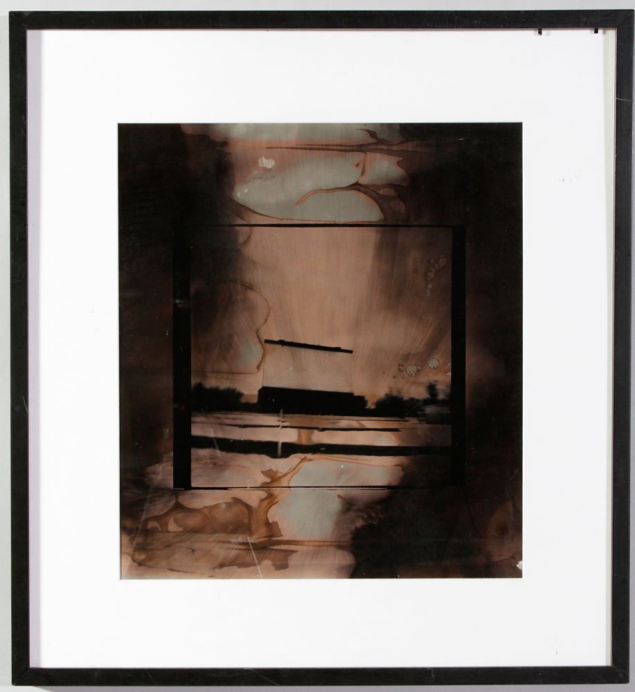 Fee, Solarisation Photograph: James Fee (American, 1949-2006), solarisation photograph, 19 1/4" h x 17" w (view), 28 3/4" h x 26 1/2" w (frame). Provenance: From a California estate.