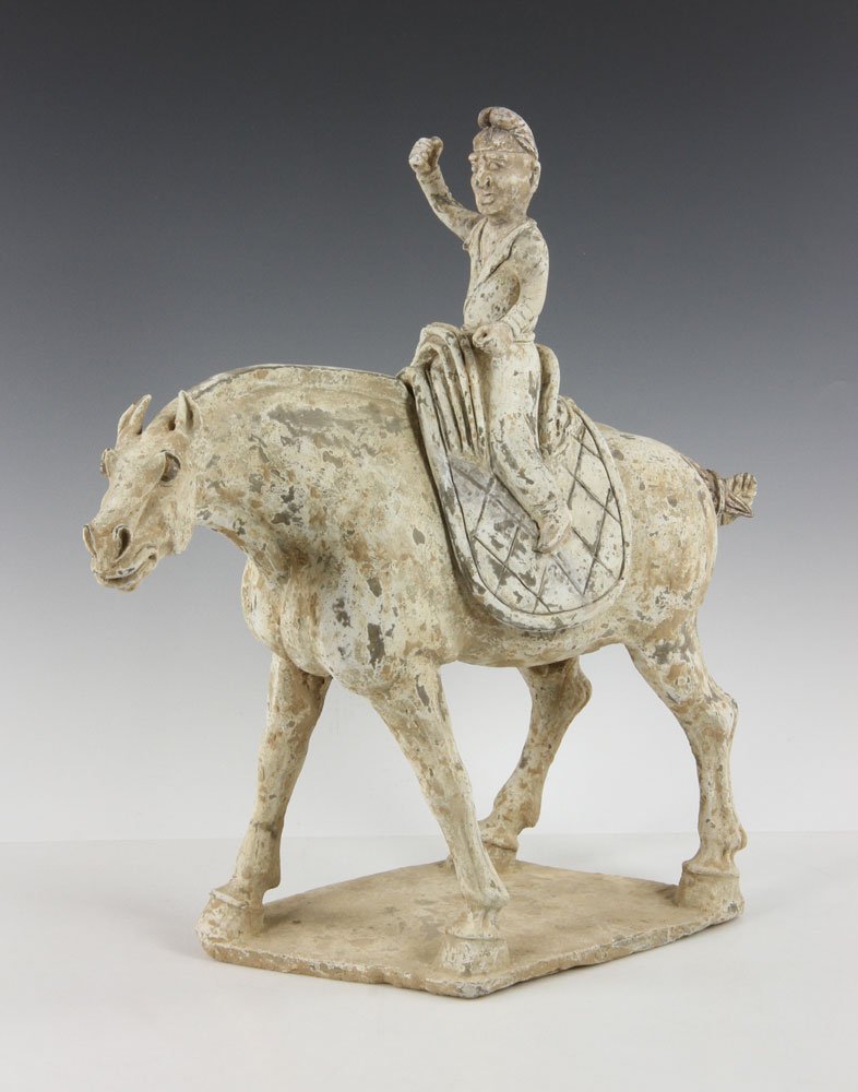 Chinese Tang Dynasty Pottery Man on Horse (1 of 10)