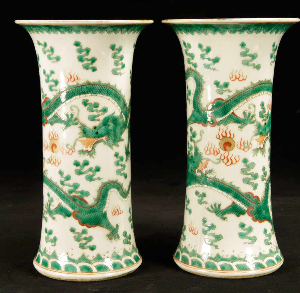 Pr. 19th C. Chinese Famille Rose Gu Vases (1 of 6)