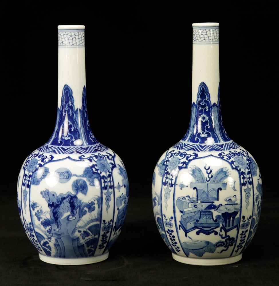 Pr. Chinese Blue and White Vases (1 of 5)