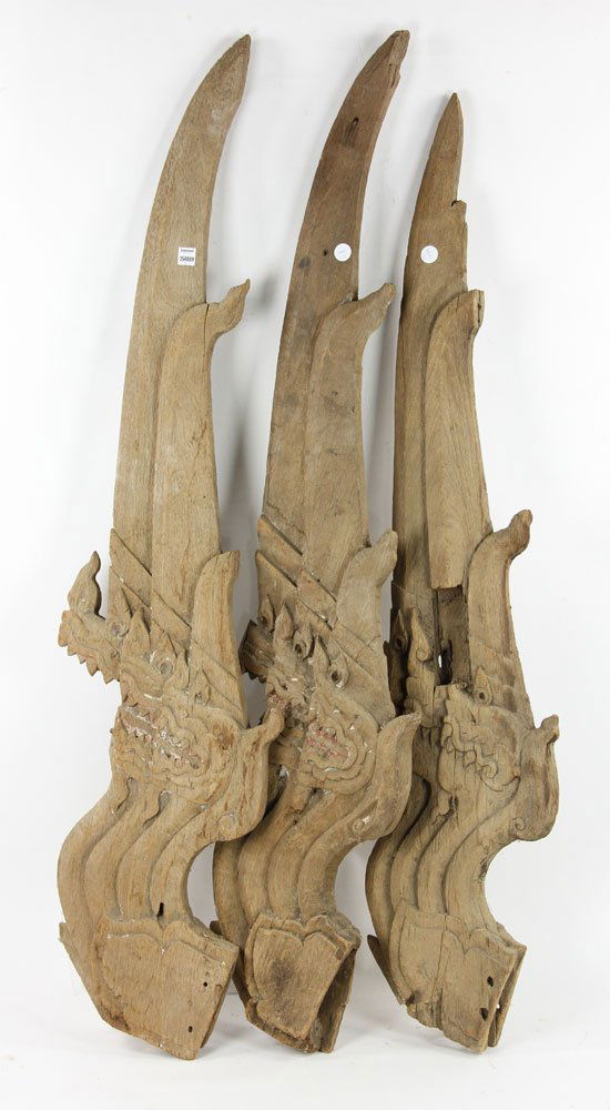 Lot of Three Southeast Asian Temple Finials (1 of 4)