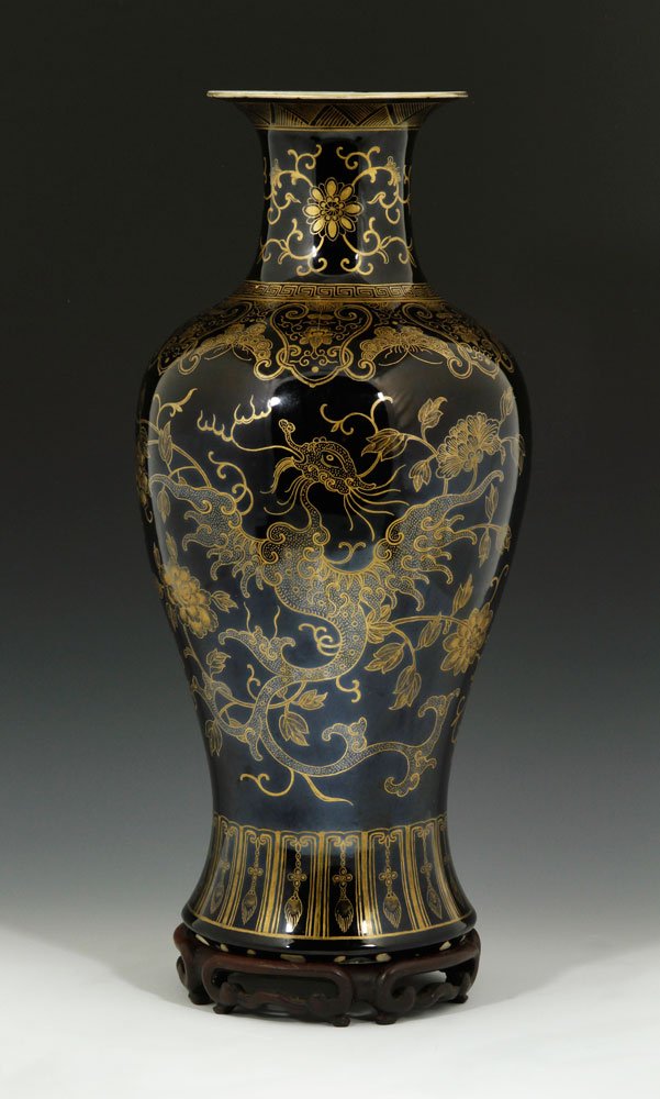 19th C. Chinese Black Glazed Vase (1 of 8)