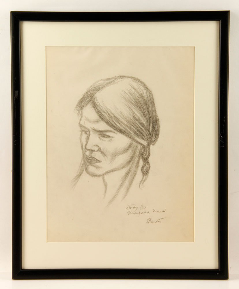 Attr. Benton, Niagara Mural Study, Pencil (1 of 7)