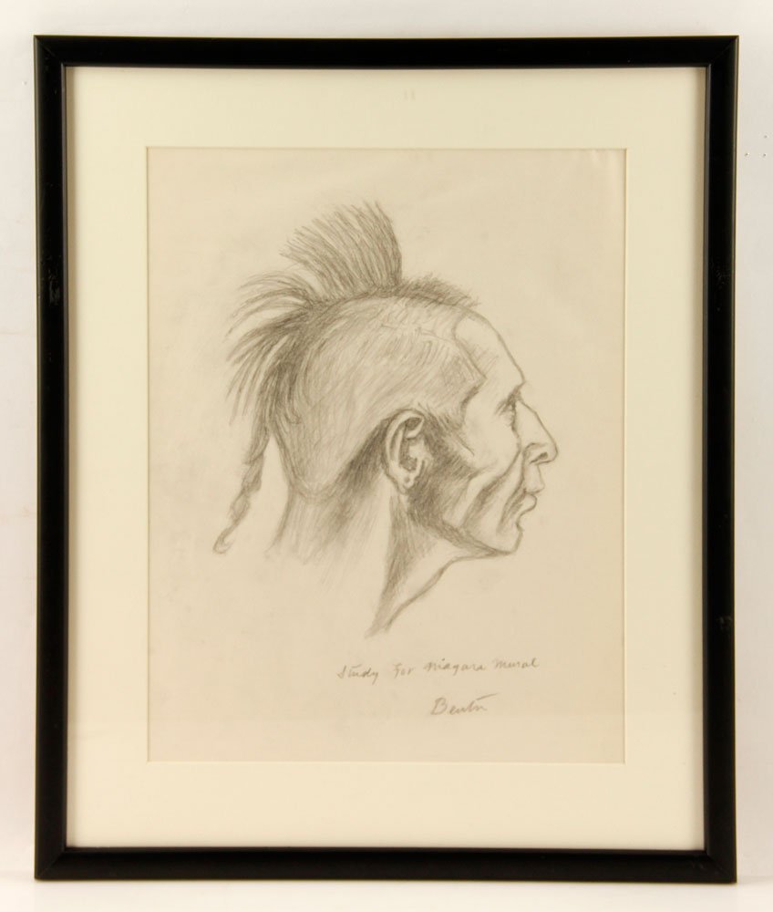 Attr. Benton, Study for Niagara Falls Mural, Pencil (1 of 7)