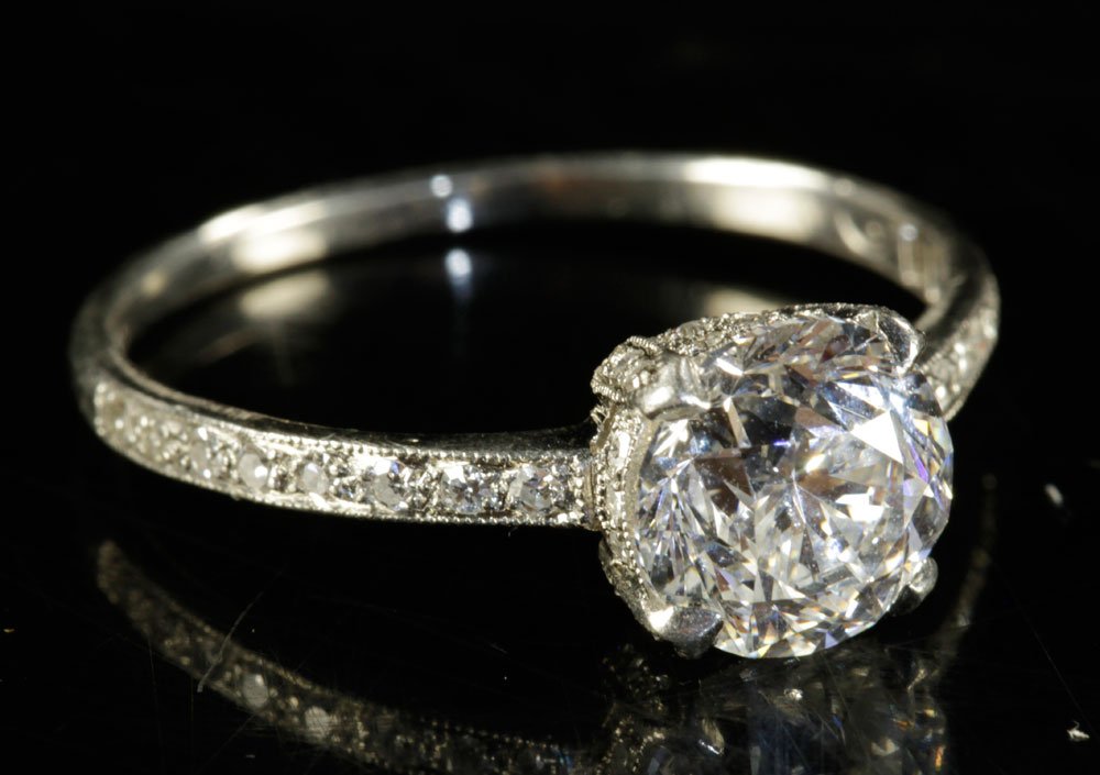 Platinum and Diamond Basket Ring (1 of 7)