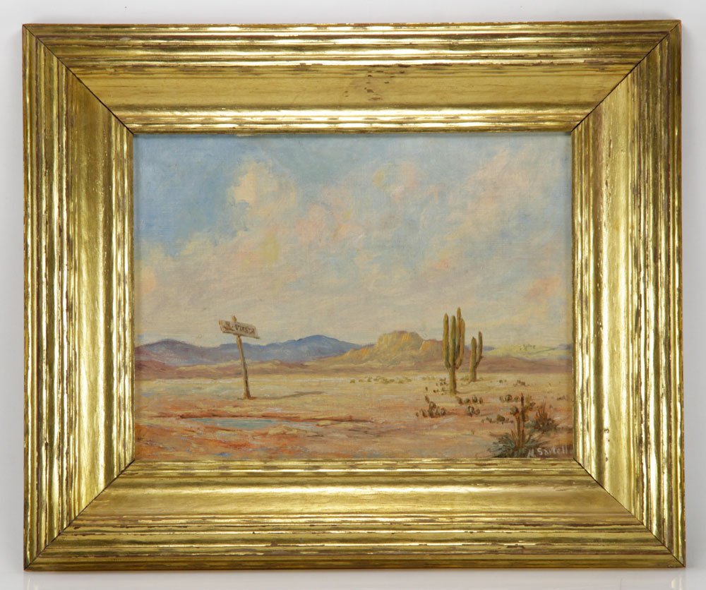 Sartelle, Colorado Landscape, Oil on Canvas: Herbert Sartelle (American, 1885-1955), Colorado landscape, oil on canvas, having "David Dike, Dallas Texas" label verso, 12" h x 16" w (view), 19" h x 23" w (frame). Provenance: from a California est