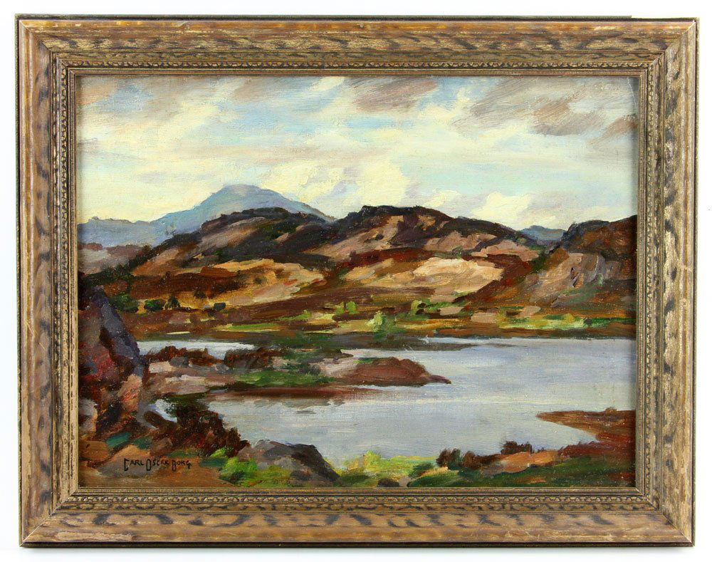 Borg, Lake Scene, Oil on Board (1 of 5)