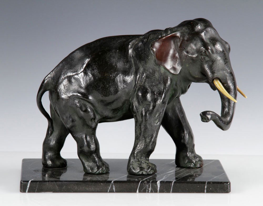 Japanese Meiji Period Bronze Elephant (1 of 4)