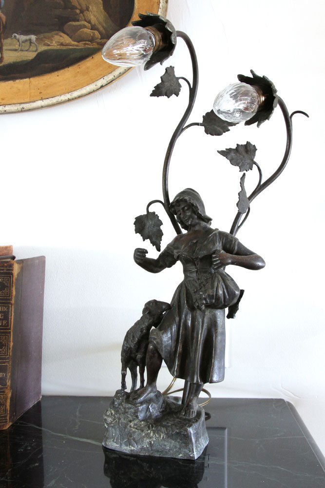 Pr. Figural Bronzed Lamps (1 of 6)