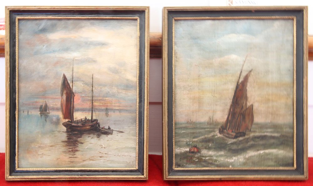 Pr. 19th C. Nautical Paintings, Oil on Canvas (1 of 2)