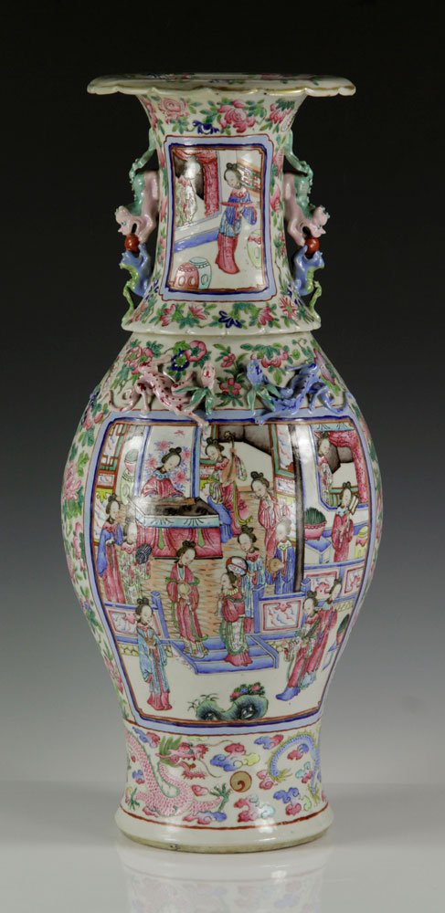 19th C. Chinese Rose Mandarin Vase (1 of 10)
