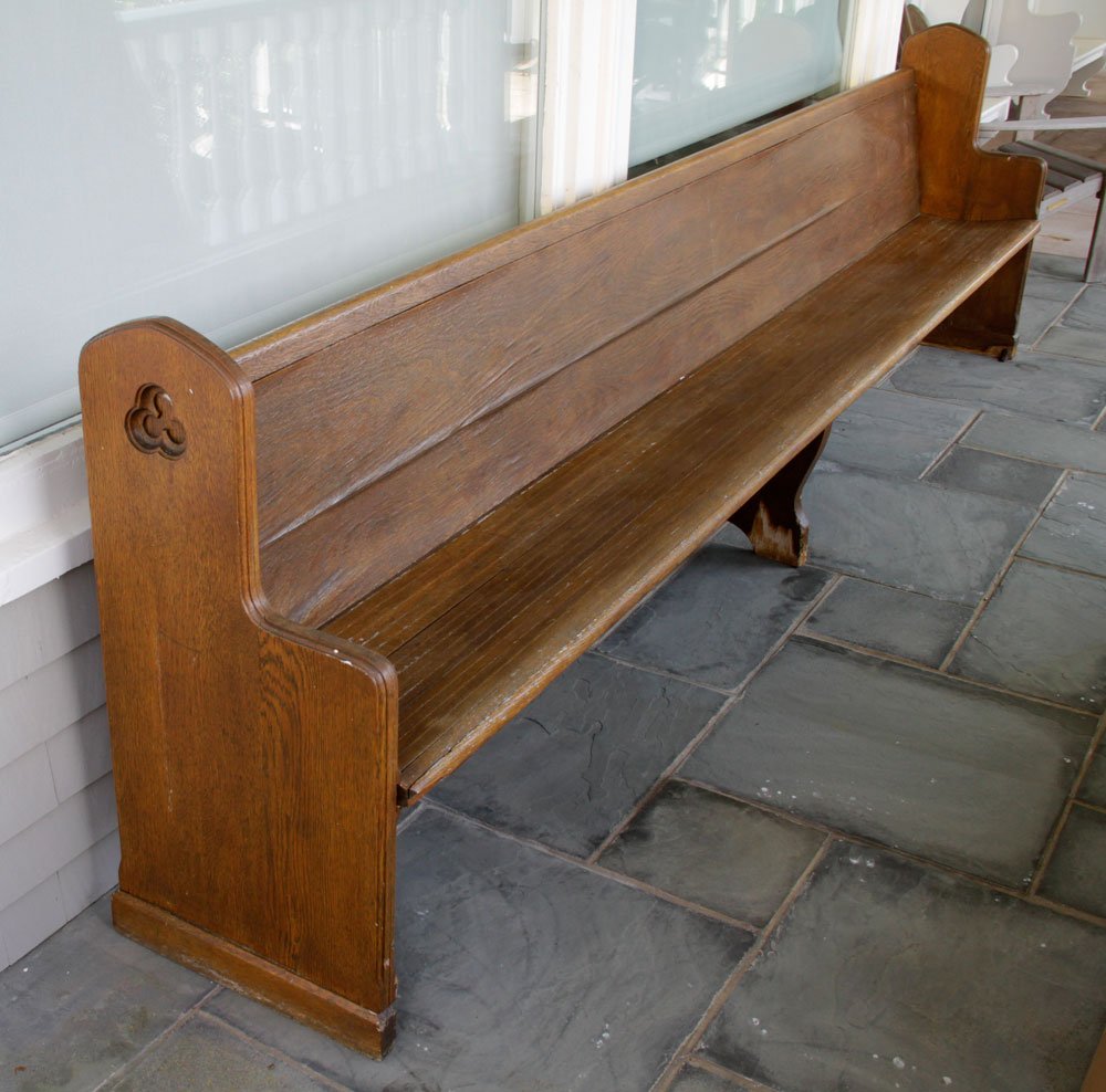 Antique Oak Church Pew (1 of 3)