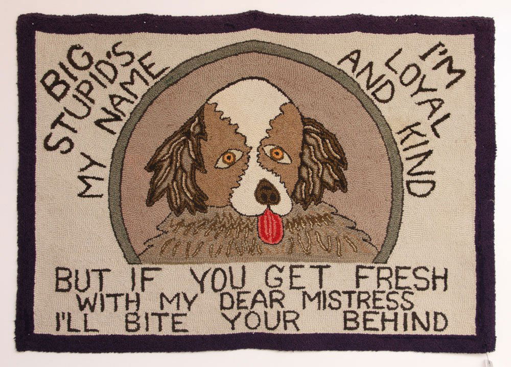 American Folk Art Hooked Rug (1 of 4)