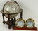 3259: World Globe on Stand w/ Ship's Clock & Barometer
