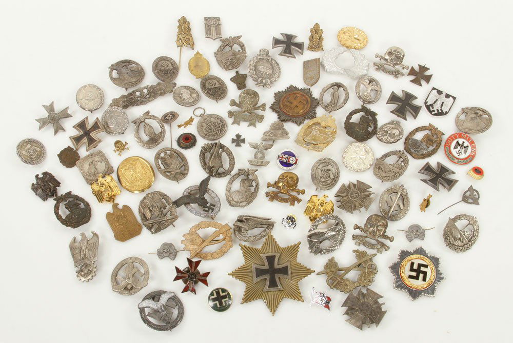 Lot of Replica Nazi Medals: Lot of replica Nazi medals. Provenance: From the estate of film, television and stage performer Raymond Kyle-Koscuik. Originally from New York, Kyle settled in West Hollywood, California during the ea